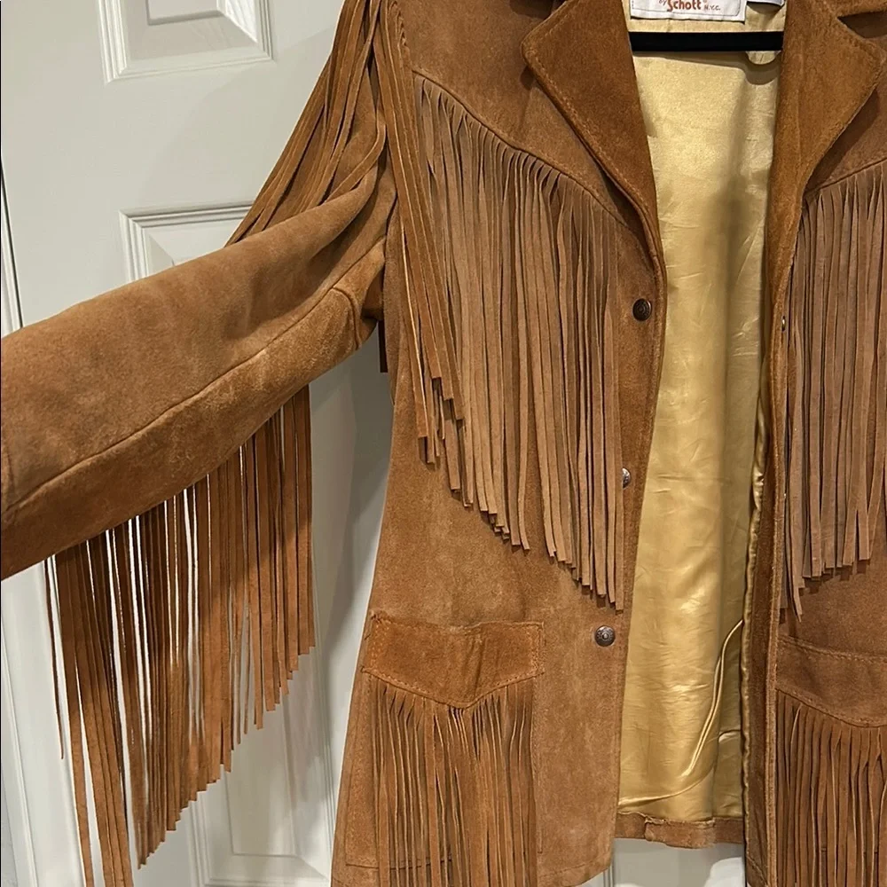 Schott NYC Western Tan Suede Jacket - Picture 3 of 4